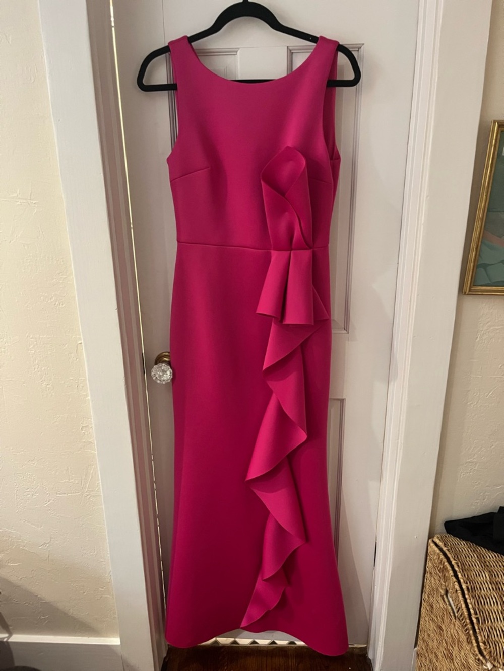 Eliza J Fuchsia Ruffle Maxi Dress